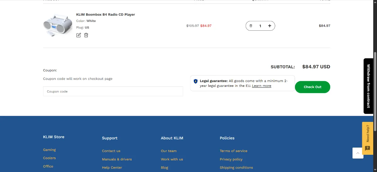 Step 2: Open your cart