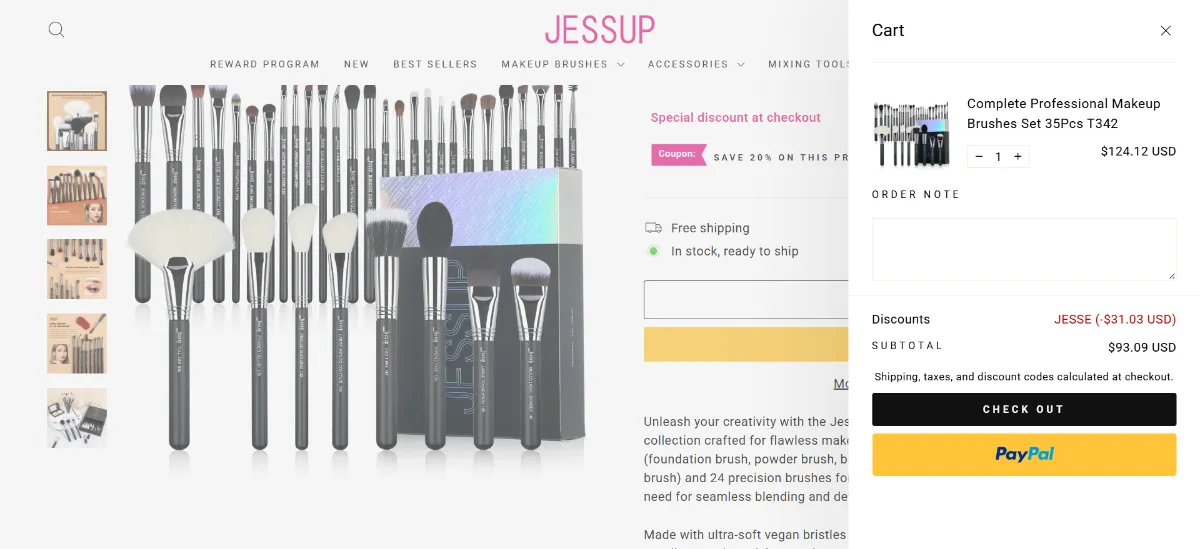Step 2: Open your cart
