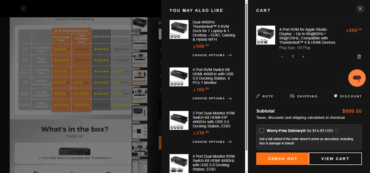 Step 2: Open your cart