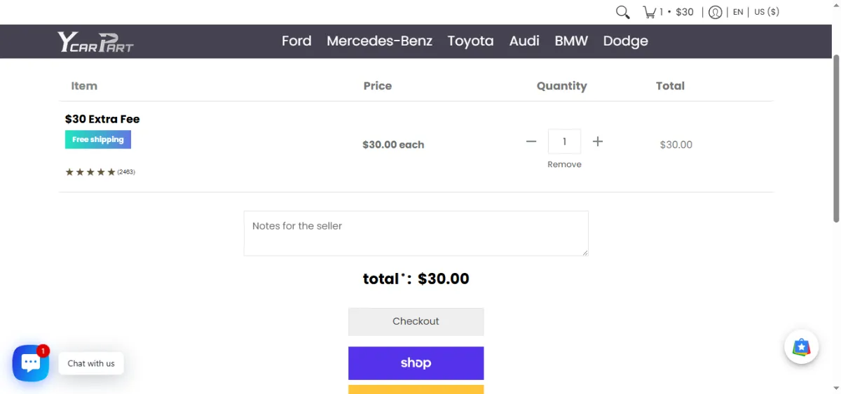 Step 2: Open your cart