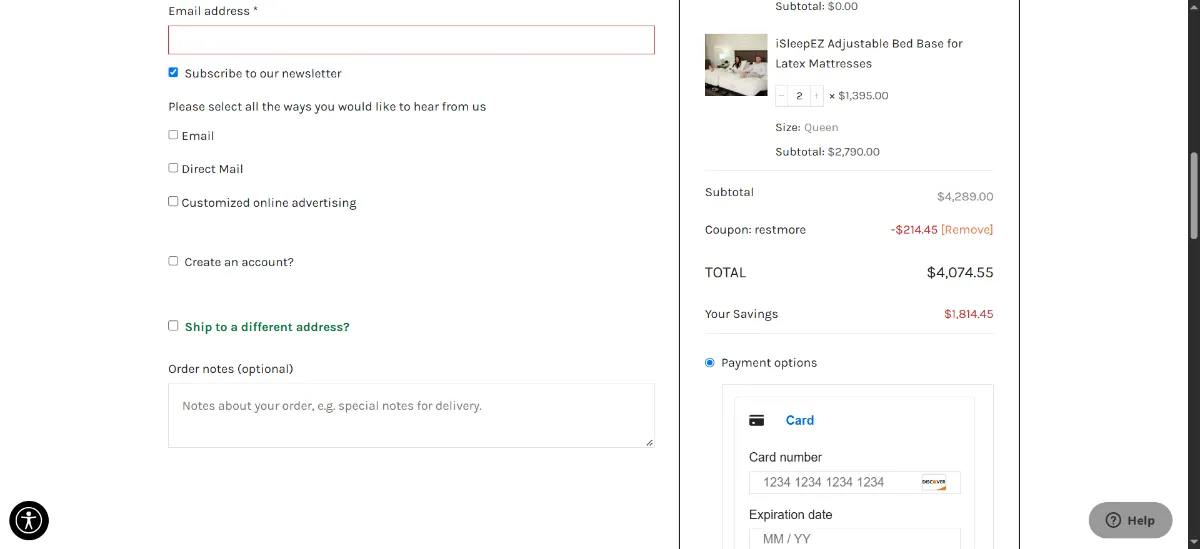 Step 3: Enter RESTMORE at checkout