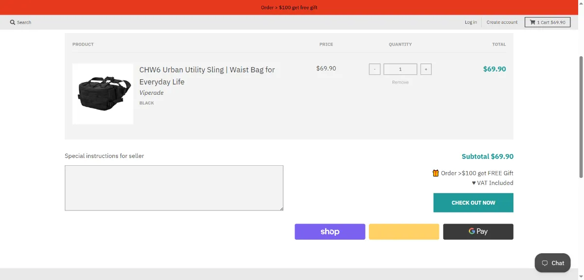 Step 2: Open your cart