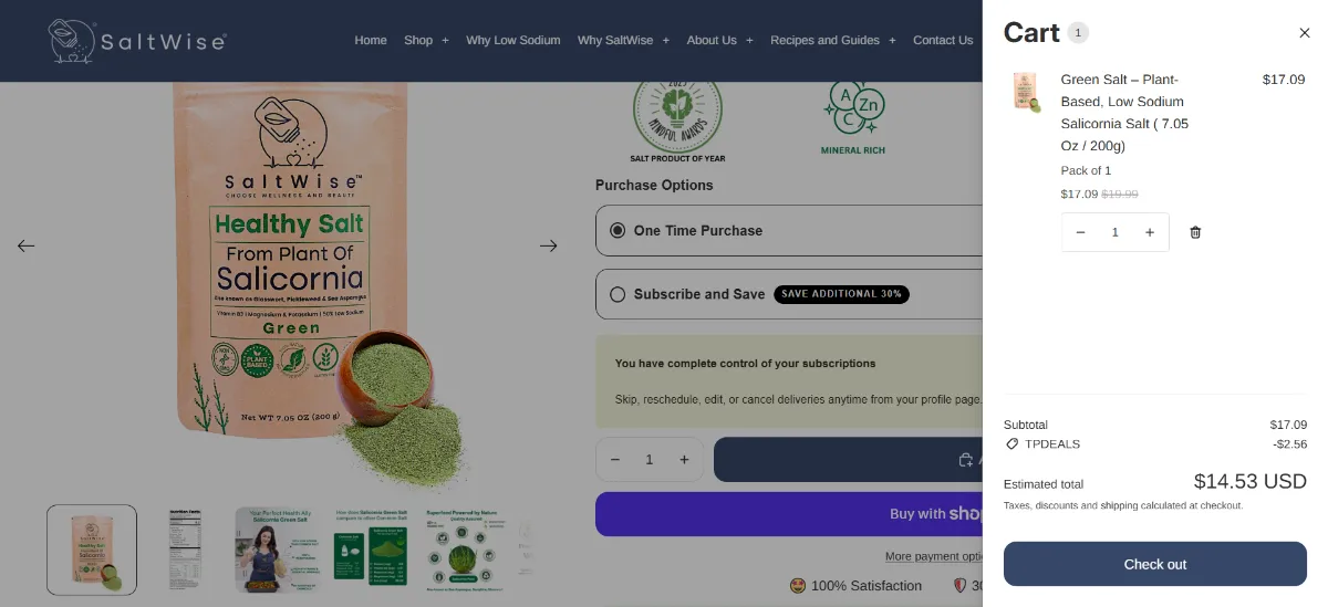 Step 2: Open your cart