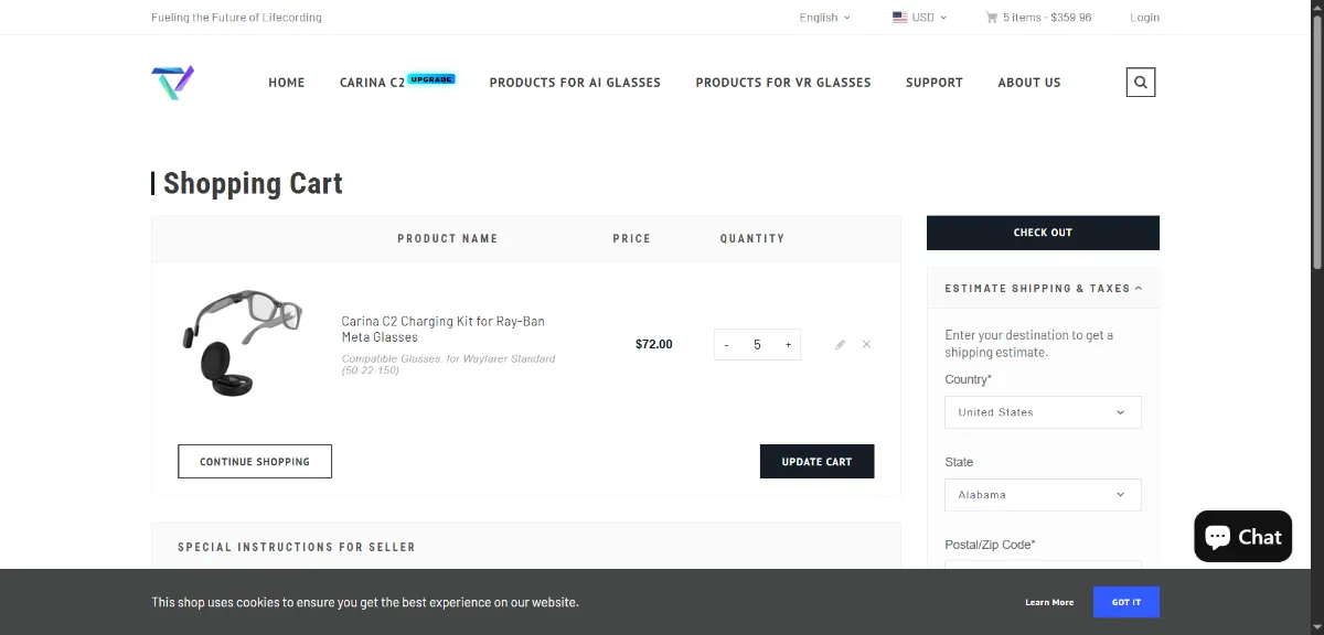 Step 2: Open your cart