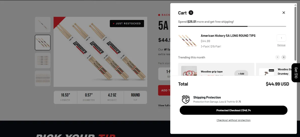 Step 2: Open your cart
