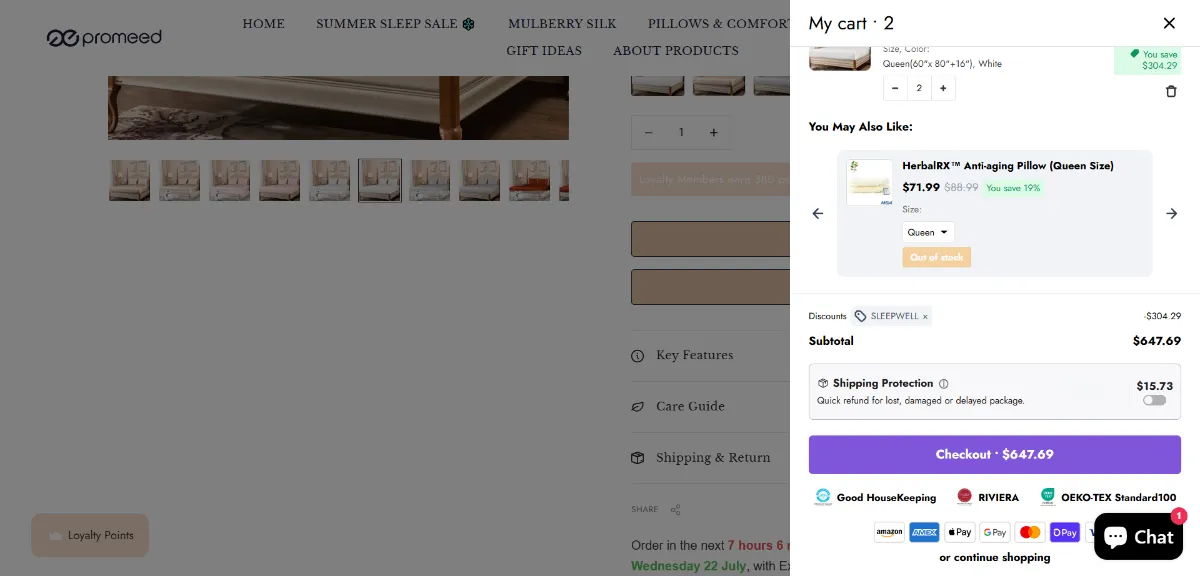 Step 2: Open your cart