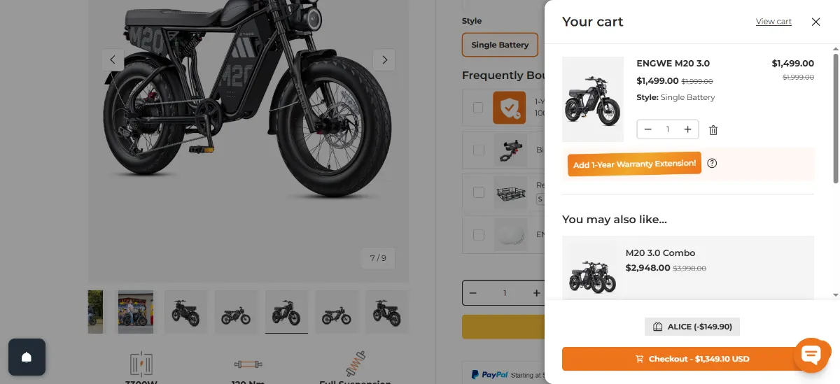 Step 2: Open your cart