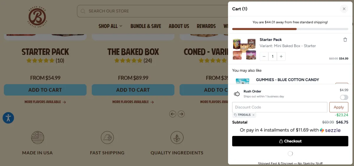 Step 2: Open your cart