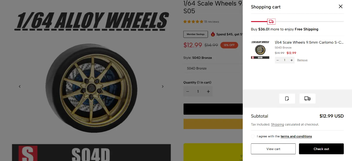 Step 2: Open your cart