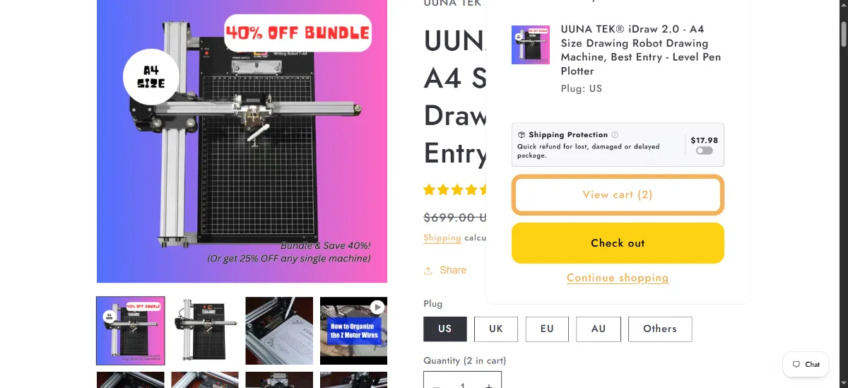 Step 2: Open your cart
