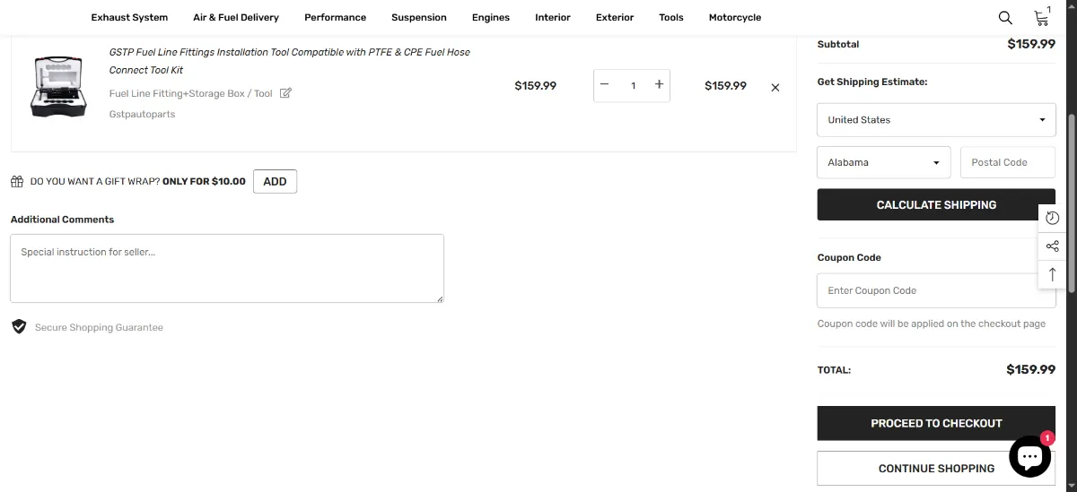 Step 2: Open your cart