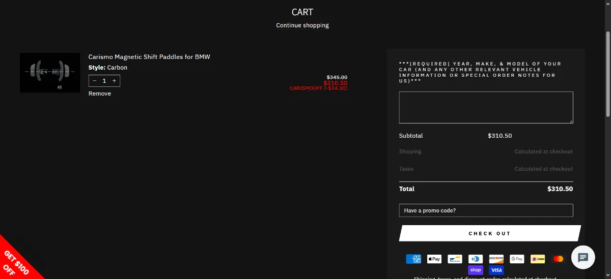 Step 2: Open your cart