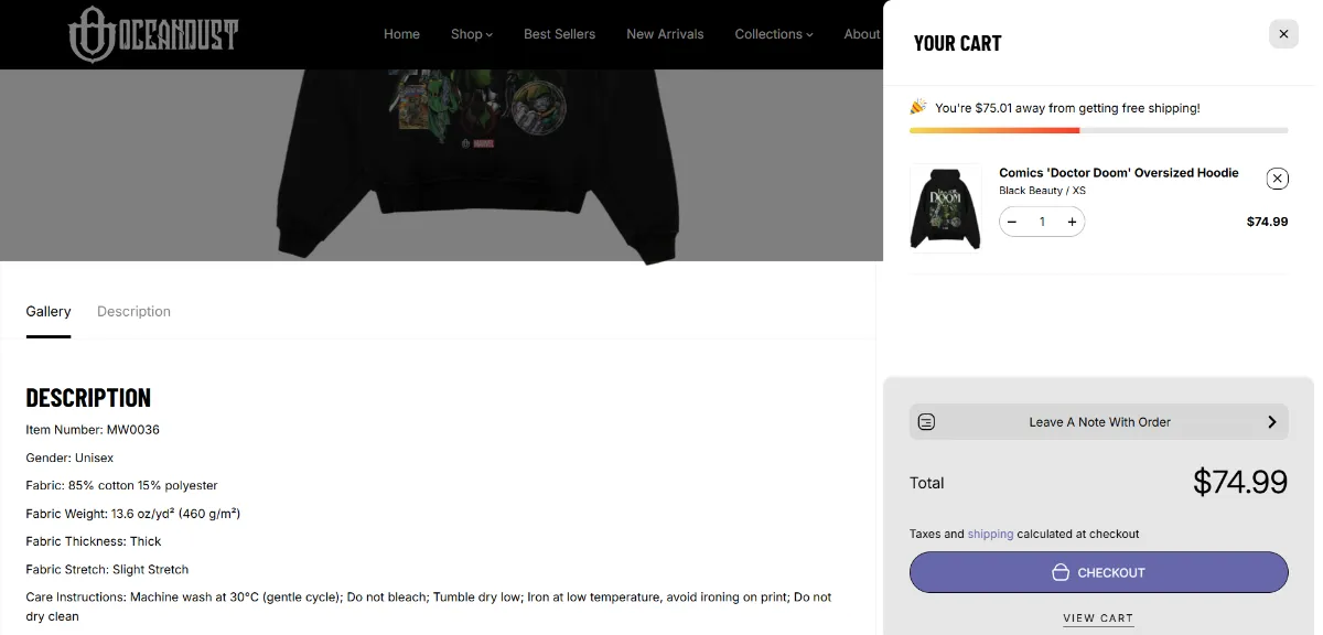 Step 2: Open your cart