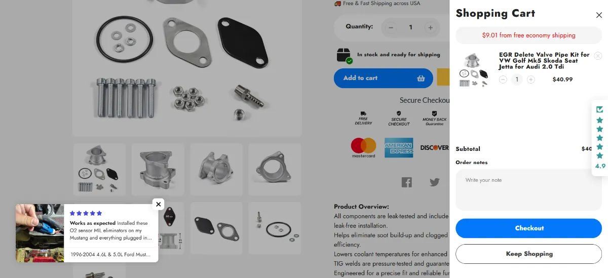 Step 2: Open your cart