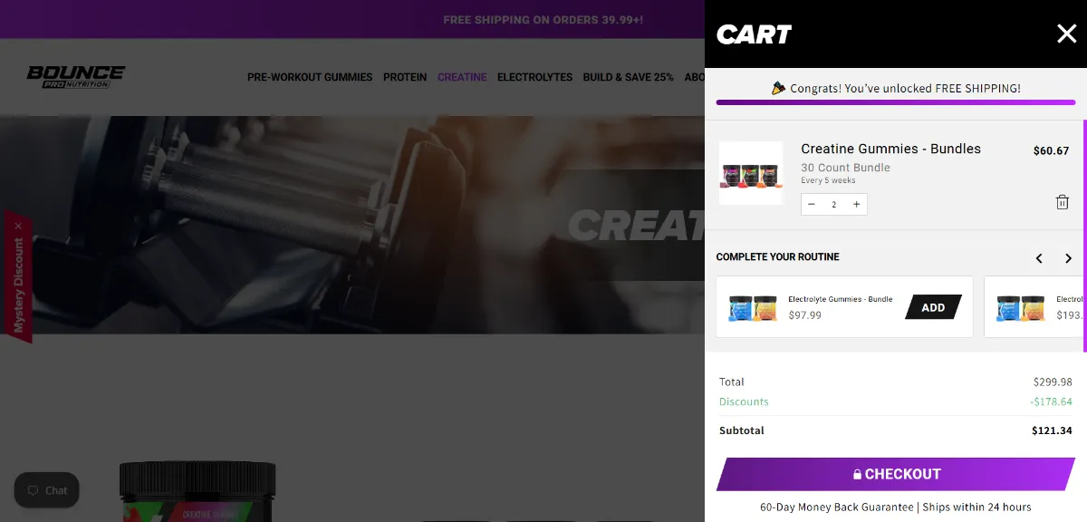 Step 2: Open your cart