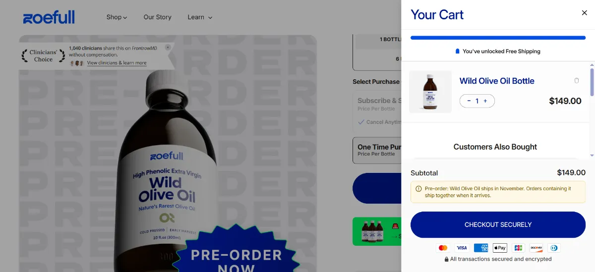Step 2: Open your cart