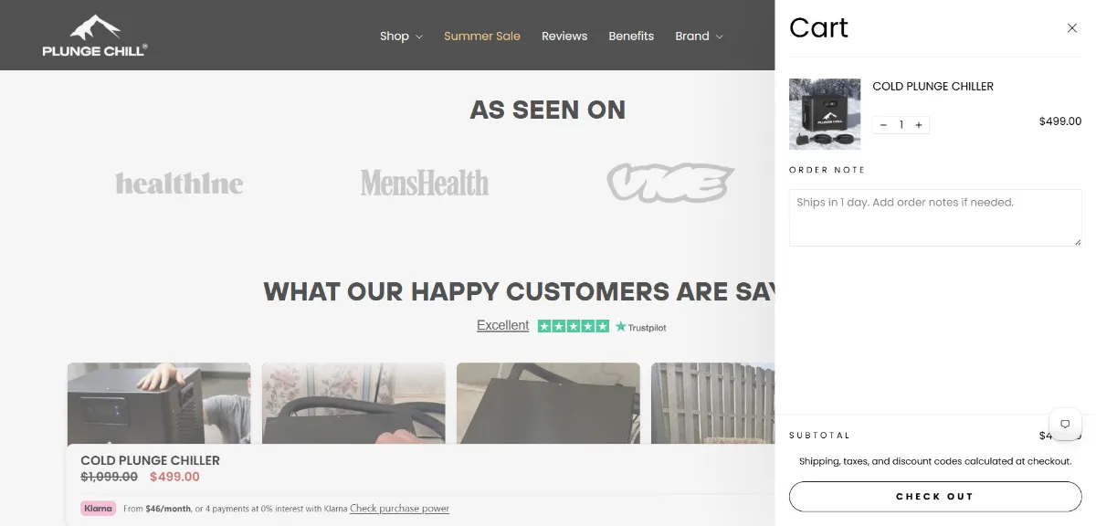 Step 2: Open your cart