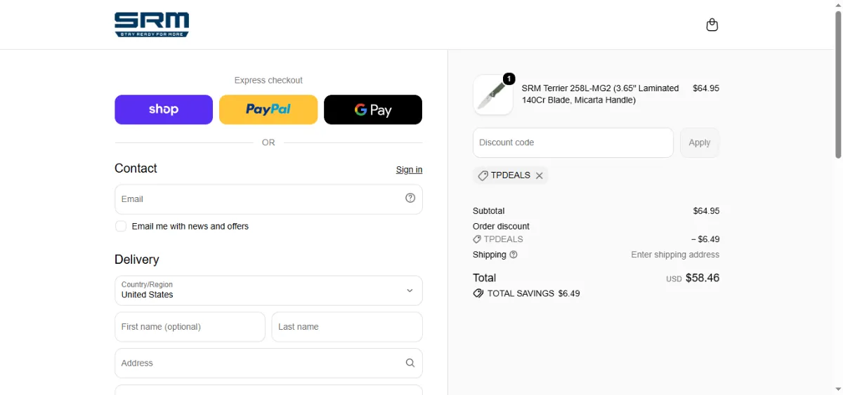 Step 3: Enter TPDEALS at checkout