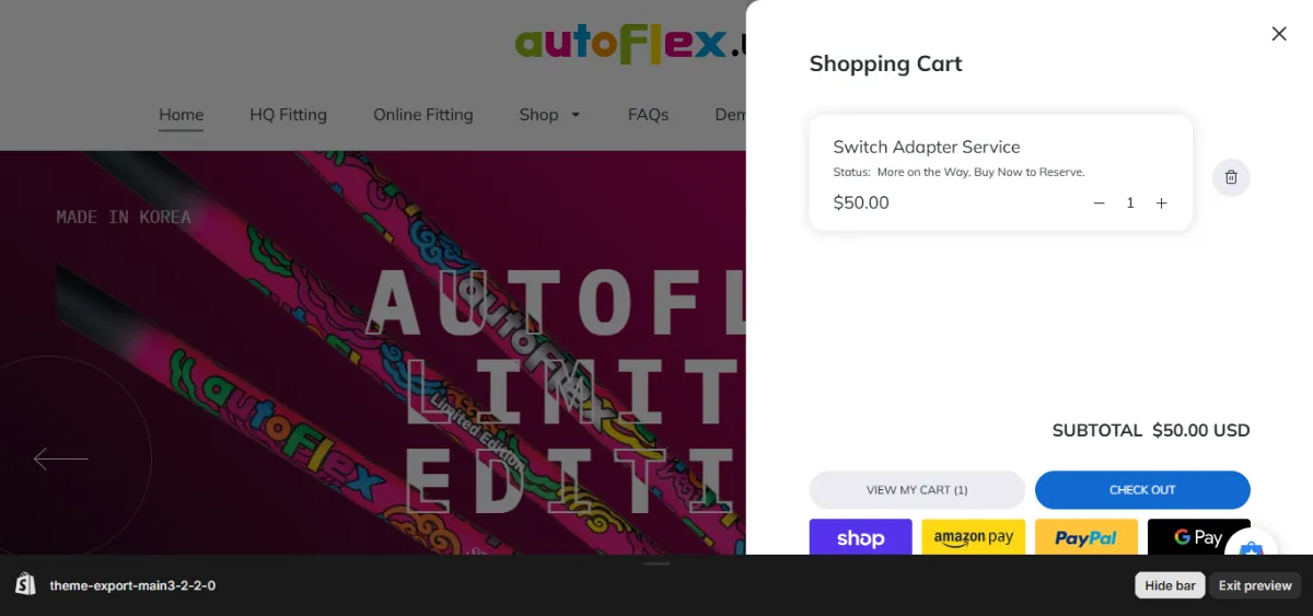 Step 2: Open your cart