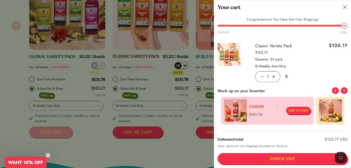 Step 2: Open your cart
