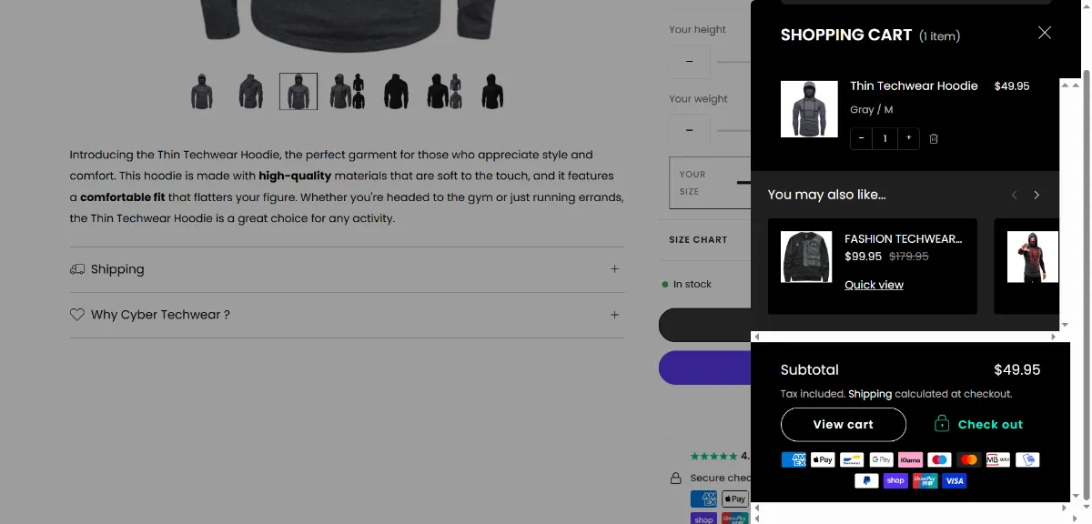 Step 2: Open your cart