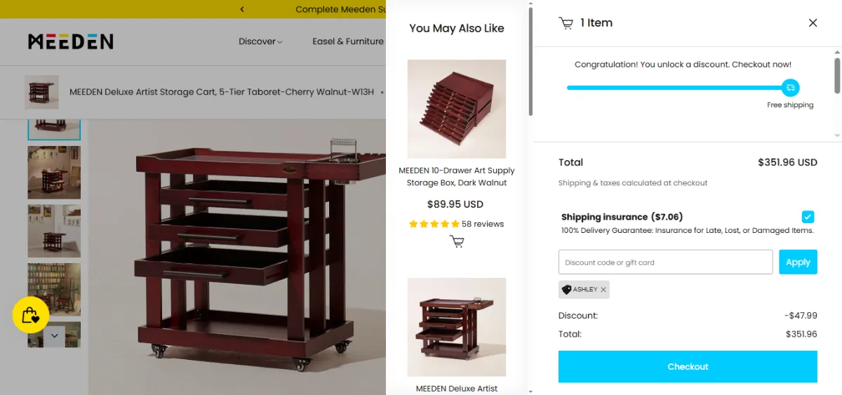 Step 2: Open your cart