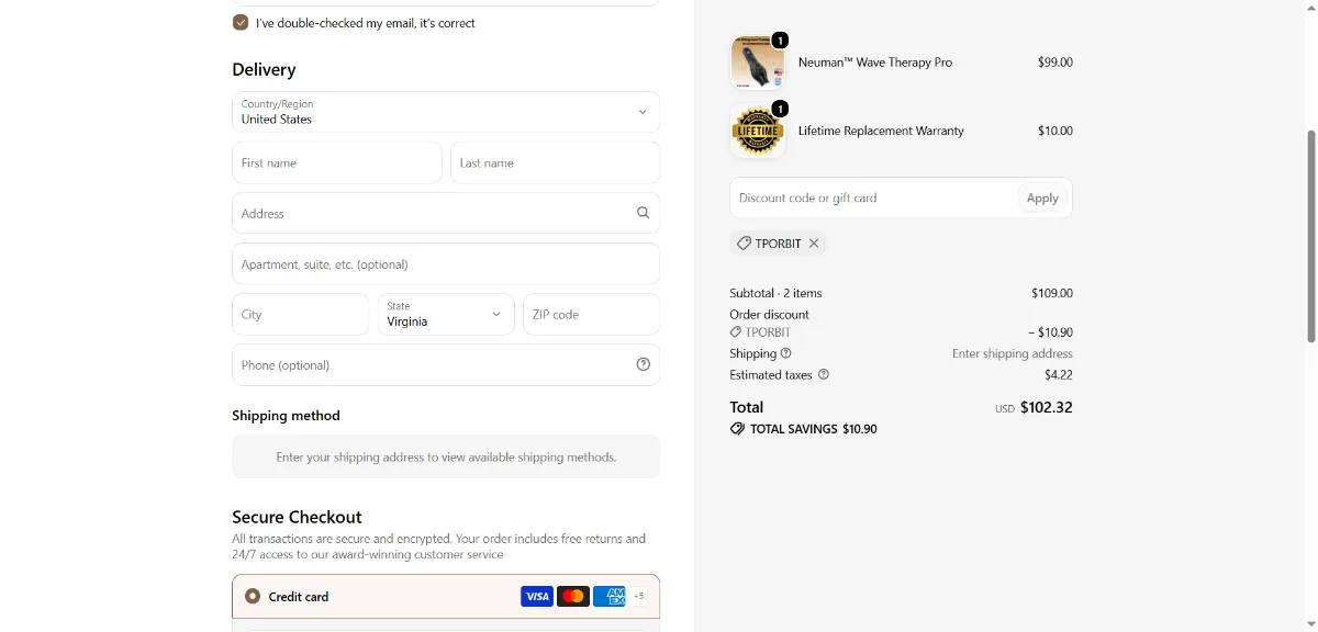 Where to enter the Myoro discount code at checkout