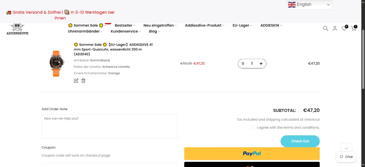 Step 2: Open your cart